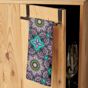 Colourful Abstract Floral Tea Towel