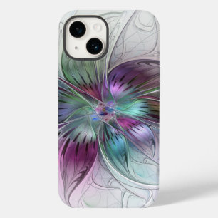 Colourful Abstract Flower Modern Floral Fractal Ar Case-Mate iPhone 14 Case