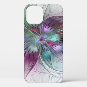 Colourful Abstract Flower Modern Floral Fractal Ar iPhone 12 Pro Case