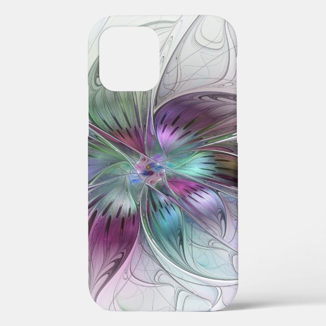 Colourful Abstract Flower Modern Floral Fractal Ar Case-Mate iPhone Case (Back)