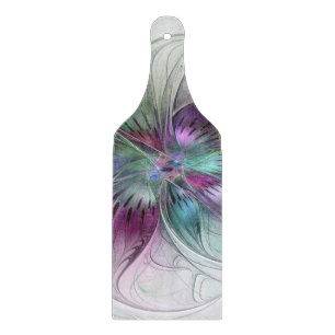 Colourful Abstract Flower Modern Floral Fractal Ar Cutting Board