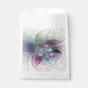 Colourful Abstract Flower Modern Floral Fractal Ar Favour Bag