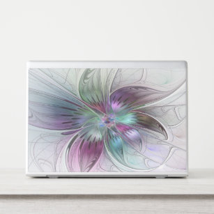 Colourful Abstract Flower Modern Floral Fractal Ar HP Laptop Skin