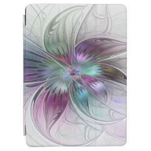 Colourful Abstract Flower Modern Floral Fractal Ar iPad Air Cover