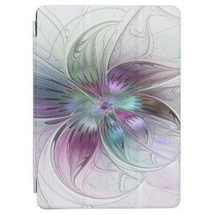 Colourful Abstract Flower Modern Floral Fractal Ar iPad Air Cover