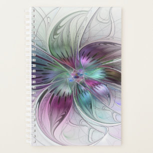 Colourful Abstract Flower Modern Floral Fractal Ar Planner