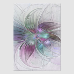 Colourful Abstract Flower Modern Floral Fractal Ar Tissue Paper