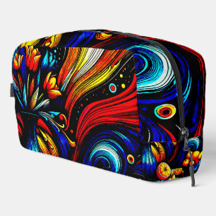 Colourful Abstract Flowers Design Dopp Kit