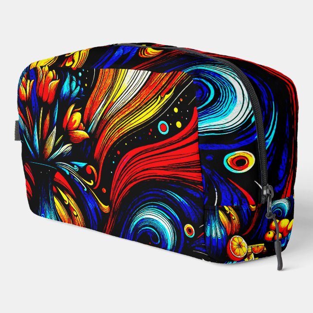 Colourful Abstract Flowers Design Dopp Kit (Right Corner)