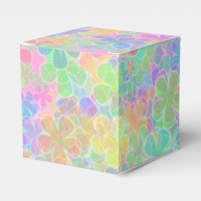 Colourful Abstract Flowers Elegant Modern Template Favour Box (Front Side)