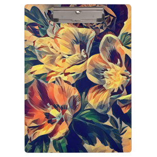 colourful abstract flowers nature original art   clipboard