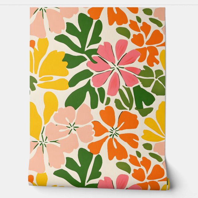 Colourful abstract flowers  wallpaper (Unrolling)