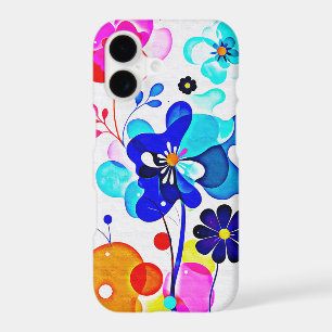 Colourful Abstract Fluid Psychedelic Flowers