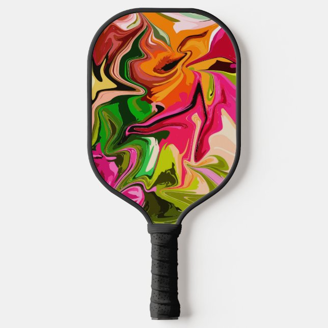 Colourful Abstract Fluid Style Background Pickleball Paddle (Front)