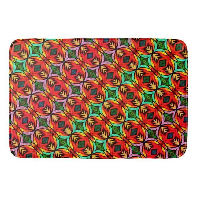 Colourful Abstract foliage Pattern 6 Bath Mat (Front)