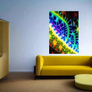 Colourful abstract fractal art   AI Art  Poster