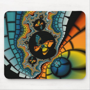colourful abstract Fractal Butterfly Cacoon Mouse Pad