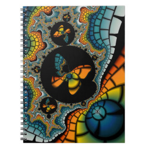 colourful abstract Fractal Butterfly Cacoon Notebook