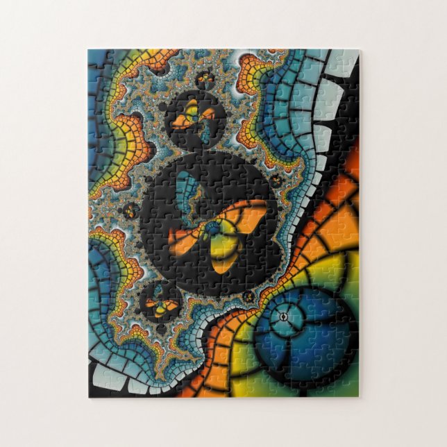 colourful abstract Fractal Butterfly Cacoon puzzle (Vertical)