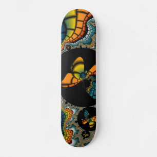 colourful abstract Fractal Butterfly Cacoon Skateboard