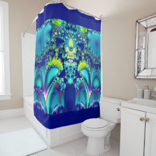 Colourful Abstract Fractal Shower Curtain