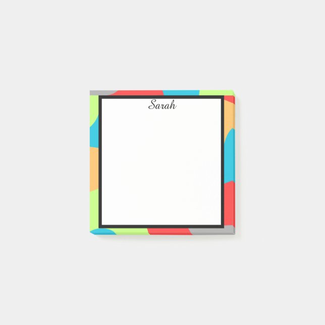 Colourful Abstract Frame Sticky Notes (Front)