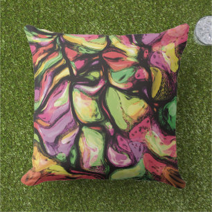 Colourful Abstract Fruity Vibes Pattern Cushion