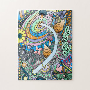 Colourful Abstract Fun Bright Original Art Jigsaw  Jigsaw Puzzle