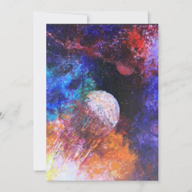 Colourful Abstract Galaxy Outer Space Painting   Thank You Card (Front)