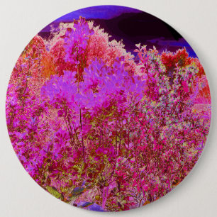 Colourful Abstract Garden with Purple Sunset 6 Cm Round Badge