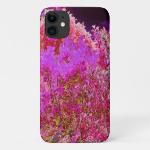 Colourful Abstract Garden with Purple Sunset iPhone 11 Case