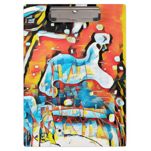 Colourful Abstract Geometric Art Clipboard