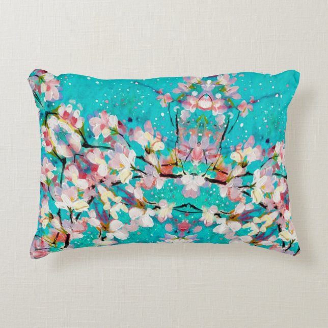 Colourful Abstract Geometric Background Pattern Decorative Cushion (Front)