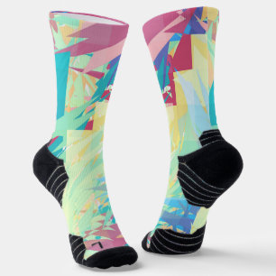 Colourful Abstract Geometric Chaos Seamless Patter Socks