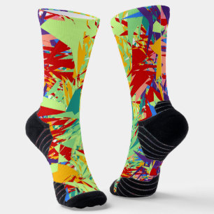 Colourful Abstract Geometric Chaos Seamless Patter Socks