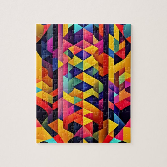 Colourful Abstract Geometric Jigsaw Puzzle (Vertical)