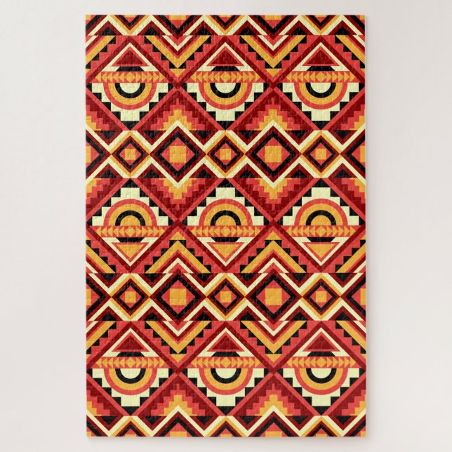 Colourful Abstract Geometric Kaleidoscope Pattern Jigsaw Puzzle (Vertical)