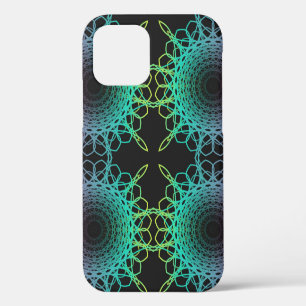 Colourful abstract geometric lace seamless pattern iPhone 12 case
