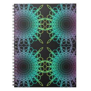 Colourful abstract geometric lace seamless pattern notebook