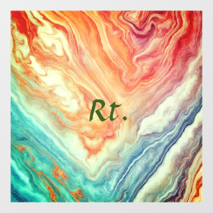 Colourful abstract geometric marble add name lette