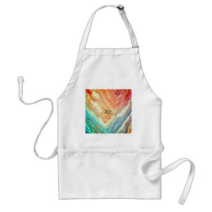 Colourful abstract geometric marble add name lette standard apron