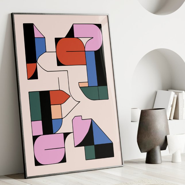 Colourful Abstract Geometric Modern Shapes Art  Poster (Creator Uploaded)