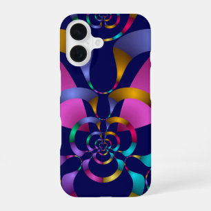 Colourful Abstract Geometric Pattern 70s iPhone 16 Case