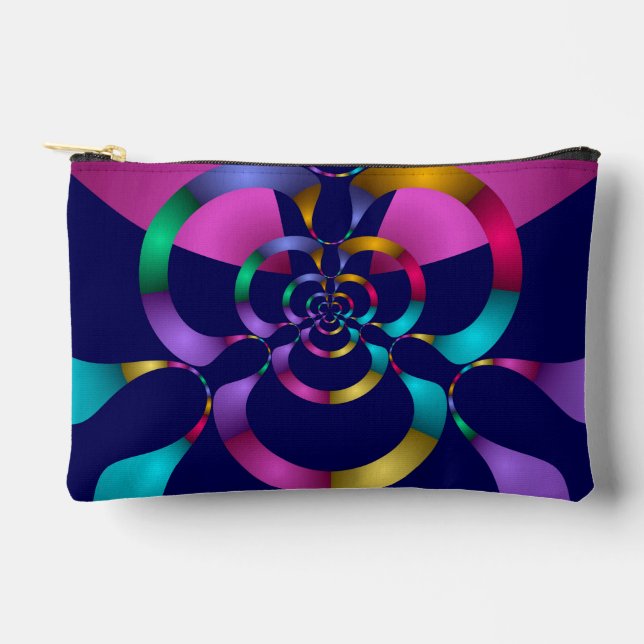 Colourful Abstract Geometric Pattern Accessory Pouch (Front)