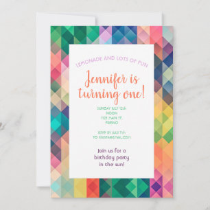 Colourful Abstract Geometric Pattern.              Invitation