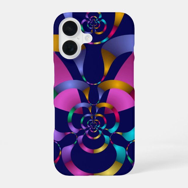 Colourful Abstract Geometric Pattern iPhone 16 Case (Back)