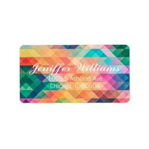 Colourful Abstract Geometric Pattern Label