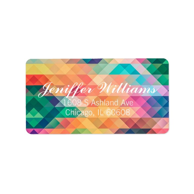 Colourful Abstract Geometric Pattern   Label (Front)
