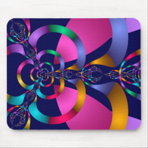 Colourful abstract geometric pattern mouse pad