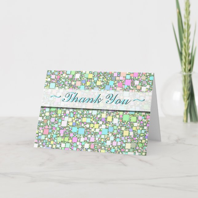 Colourful Abstract Geometric Pattern Personalised Thank You Card (Front)